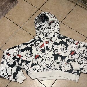 Betty Boop Graphic Hoodie Y2K Streetwear Cartoon Pullover Size: Large